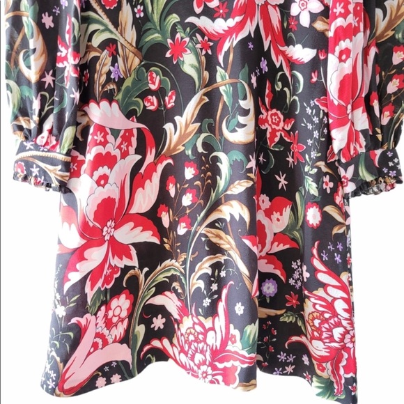 Zara Multicolor Floral Print Long Sleeve Dress Size Medium, but fits like Sm - Picture 10 of 17